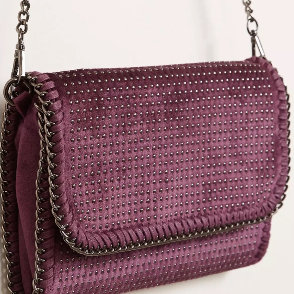 Urban Expressions velvet and studded purse. Plum color.